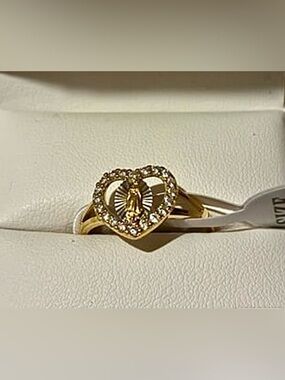 Cynthia Rowley Gold-Tone Heart Ring with Clear Stones